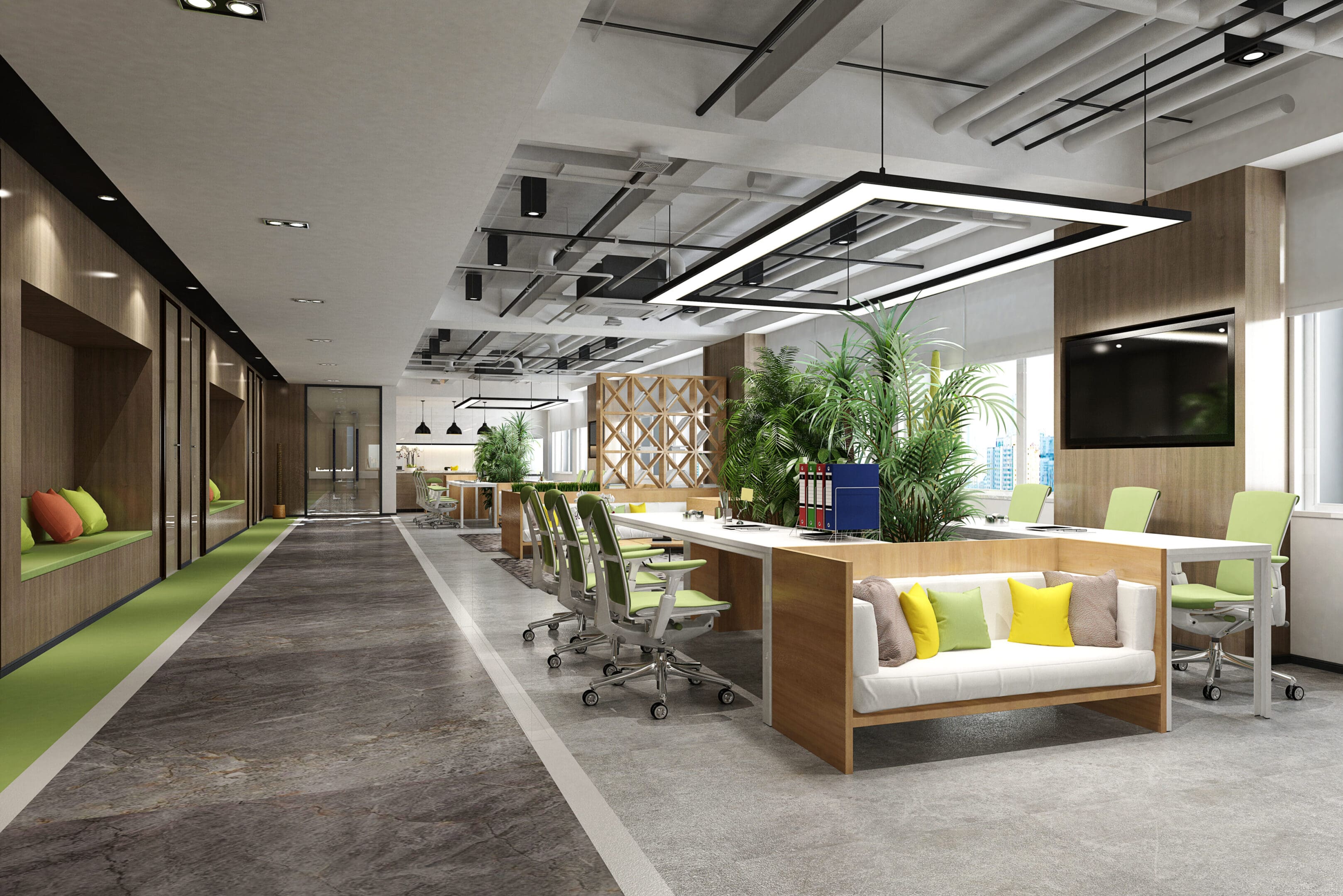 3d render of modern working office