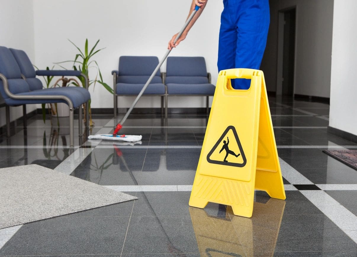 fm=f_Qp0ykQ1 Wet floor caution sign, janitor cleaning.